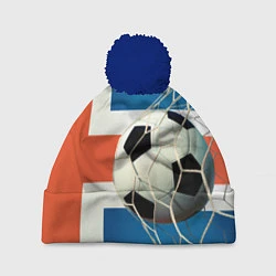Шапка с помпоном Исландский футбол, цвет: 3D-тёмно-синий