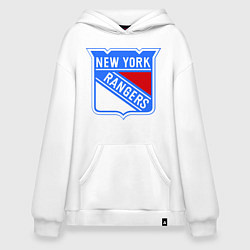 Толстовка-худи оверсайз New York Rangers, цвет: белый