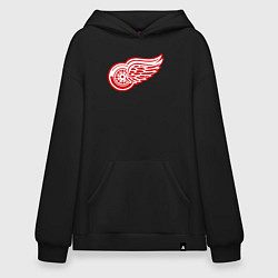 Толстовка-худи оверсайз Detroit Red Wings, цвет: черный