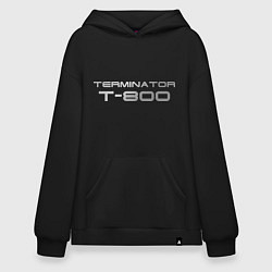 Толстовка-худи оверсайз Терминатор Т-800, цвет: черный