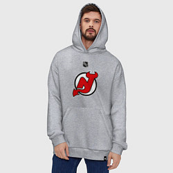 Толстовка-худи оверсайз New Jersey Devils: Kovalchuk 17, цвет: меланж — фото 2