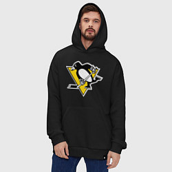 Толстовка-худи оверсайз Pittsburgh Penguins, цвет: черный — фото 2