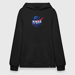 Толстовка-худи оверсайз NASA: Cosmic Logo, цвет: черный