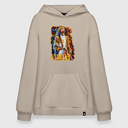 Толстовка-худи оверсайз Cobain Art, цвет: миндальный