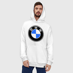 Толстовка-худи оверсайз Logo BMW, цвет: белый — фото 2