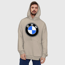 Толстовка-худи оверсайз Logo BMW, цвет: миндальный — фото 2