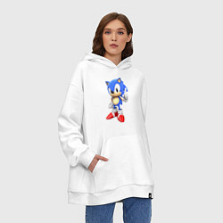 Толстовка-худи оверсайз Classic Sonic, цвет: белый — фото 2
