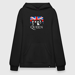 Толстовка-худи оверсайз Queen UK, цвет: черный