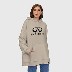 Толстовка-худи оверсайз Infiniti logo, цвет: миндальный — фото 2