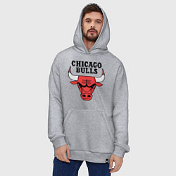 Толстовка-худи оверсайз Chicago Bulls, цвет: меланж — фото 2