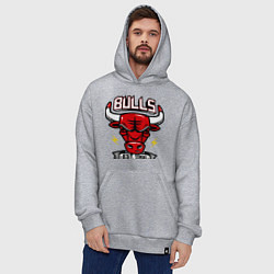 Толстовка-худи оверсайз Chicago Bulls est. 1966, цвет: меланж — фото 2