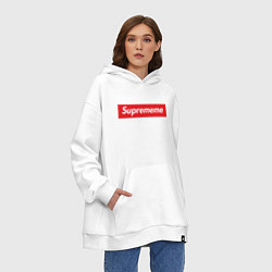 Толстовка-худи оверсайз Suprememe, цвет: белый — фото 2