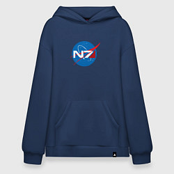 Толстовка-худи оверсайз NASA N7, цвет: тёмно-синий