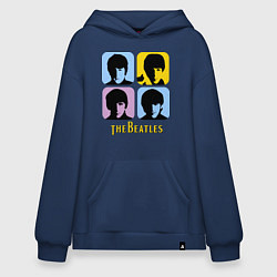 Толстовка-худи оверсайз The Beatles: pop-art, цвет: тёмно-синий