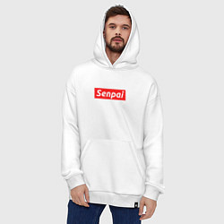Толстовка-худи оверсайз Senpai Supreme, цвет: белый — фото 2
