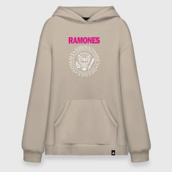 Толстовка-худи оверсайз Ramones Boyband, цвет: миндальный