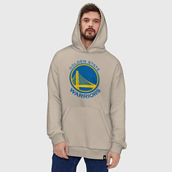 Толстовка-худи оверсайз Golden state Warriors, цвет: миндальный — фото 2