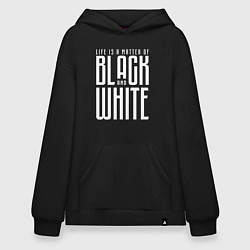 Толстовка-худи оверсайз Juventus: Black & White, цвет: черный