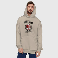 Толстовка-худи оверсайз Milan: I Rossoneri, цвет: миндальный — фото 2