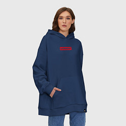 Толстовка-худи оверсайз Obey workout, цвет: тёмно-синий — фото 2