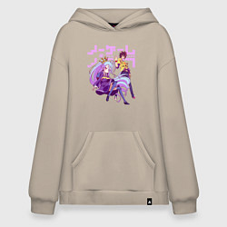 Толстовка-худи оверсайз No Game No Life, цвет: миндальный