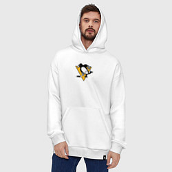 Толстовка-худи оверсайз Pittsburgh Penguins: Evgeni Malkin, цвет: белый — фото 2