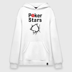 Толстовка-худи оверсайз Poker Stars, цвет: белый
