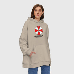 Толстовка-худи оверсайз UMBRELLA CORP, цвет: миндальный — фото 2