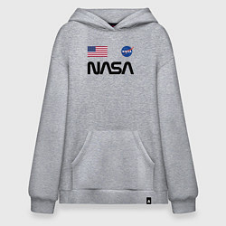 Толстовка-худи оверсайз NASA НАСА, цвет: меланж