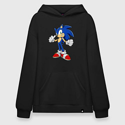 Толстовка-худи оверсайз Sonic, цвет: черный