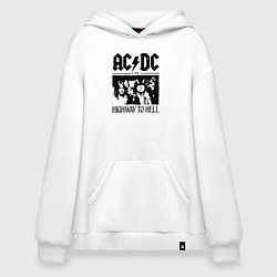 Толстовка-худи оверсайз ACDC highway to hell, цвет: белый