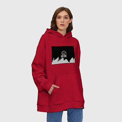 Толстовка-худи оверсайз ACDC, цвет: красный — фото 2