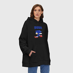 Толстовка-худи оверсайз SEGA, цвет: черный — фото 2