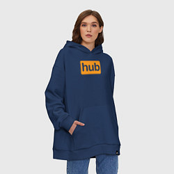 Толстовка-худи оверсайз Hub, цвет: тёмно-синий — фото 2