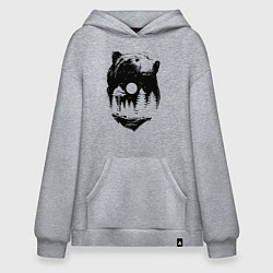Толстовка-худи оверсайз Bear, цвет: меланж
