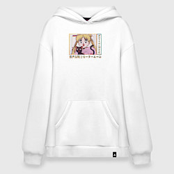 Толстовка-худи оверсайз Sailor Moon Usagi Tsukino Luna, цвет: белый