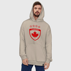 Толстовка-худи оверсайз Canada: 4 Stars, цвет: миндальный — фото 2