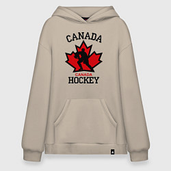 Толстовка-худи оверсайз Canada Hockey, цвет: миндальный