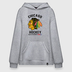 Толстовка-худи оверсайз CHICAGO BLACKHAWKS NHL, цвет: меланж