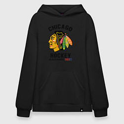 Толстовка-худи оверсайз CHICAGO BLACKHAWKS NHL, цвет: черный