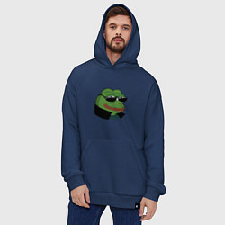 Толстовка-худи оверсайз Pepe в очках EZ, цвет: тёмно-синий — фото 2
