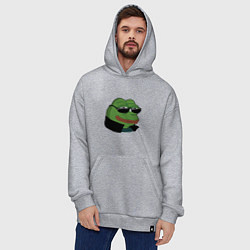 Толстовка-худи оверсайз Pepe в очках EZ, цвет: меланж — фото 2