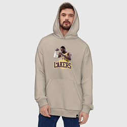 Толстовка-худи оверсайз LeBron - Lakers, цвет: миндальный — фото 2