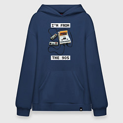 Толстовка-худи оверсайз Я из 90х, цвет: тёмно-синий