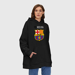 Толстовка-худи оверсайз Barcelona FC, цвет: черный — фото 2