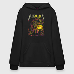 Толстовка-худи оверсайз Metallica - скелет со свечой, цвет: черный