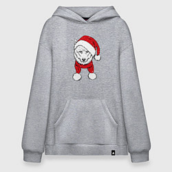 Толстовка-худи оверсайз Wolf hipster, цвет: меланж