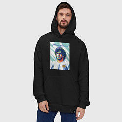 Толстовка-худи оверсайз Марадона золотой мальчик, цвет: черный — фото 2