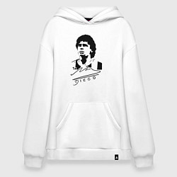 Толстовка-худи оверсайз Diego Maradona, цвет: белый