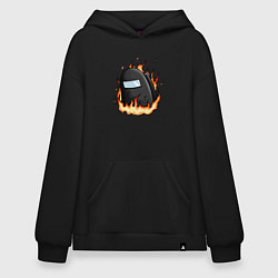 Толстовка-худи оверсайз Among Us fire, цвет: черный